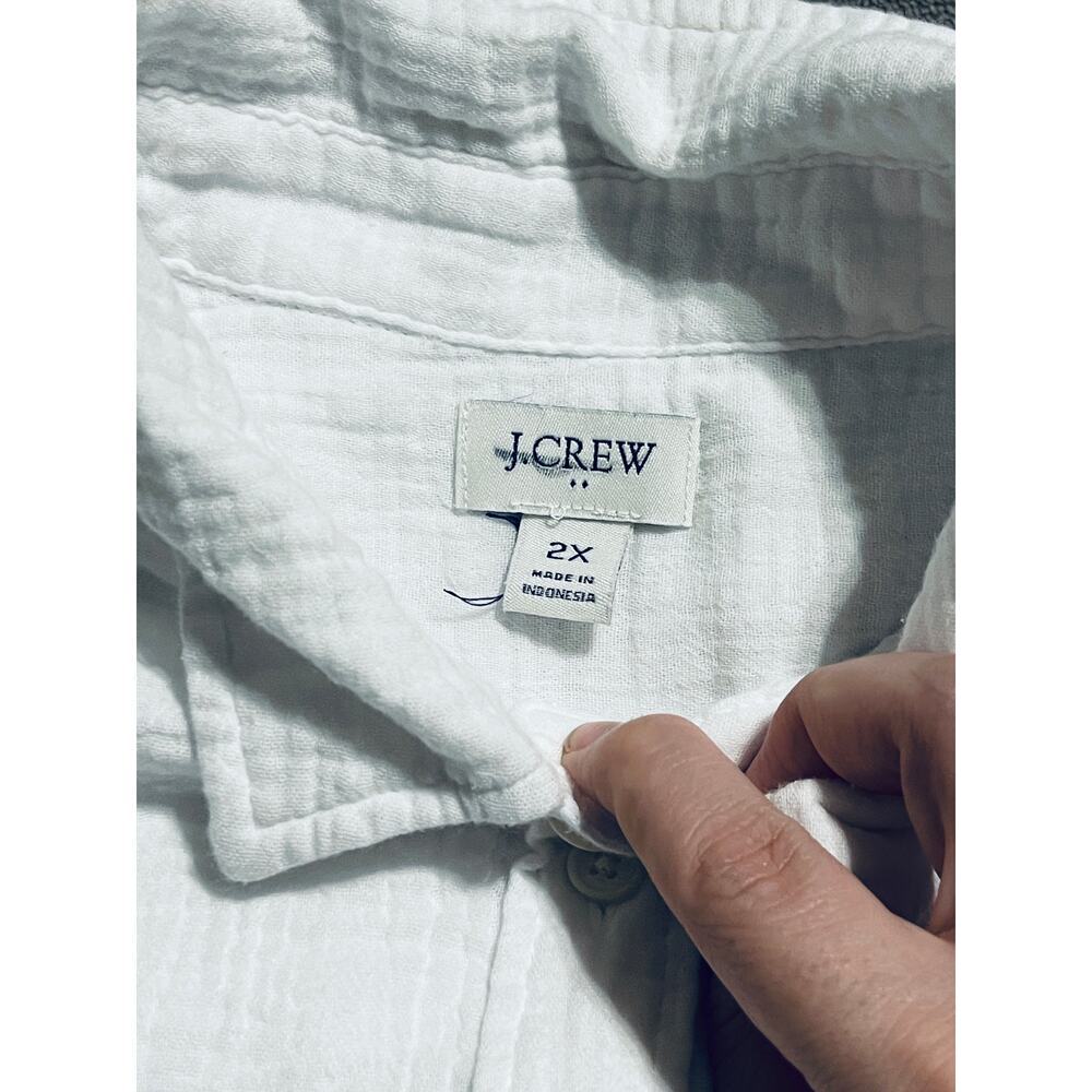 NWT J. Crew Button Up Sleeveless Gauze Shirt White Size 2X Flawed Lightweight - Picture 8 of 12